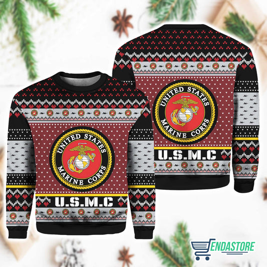 US MARINE 250th Years Of Service 3D Ugly Christmas Sweater - Holiday Gift product image