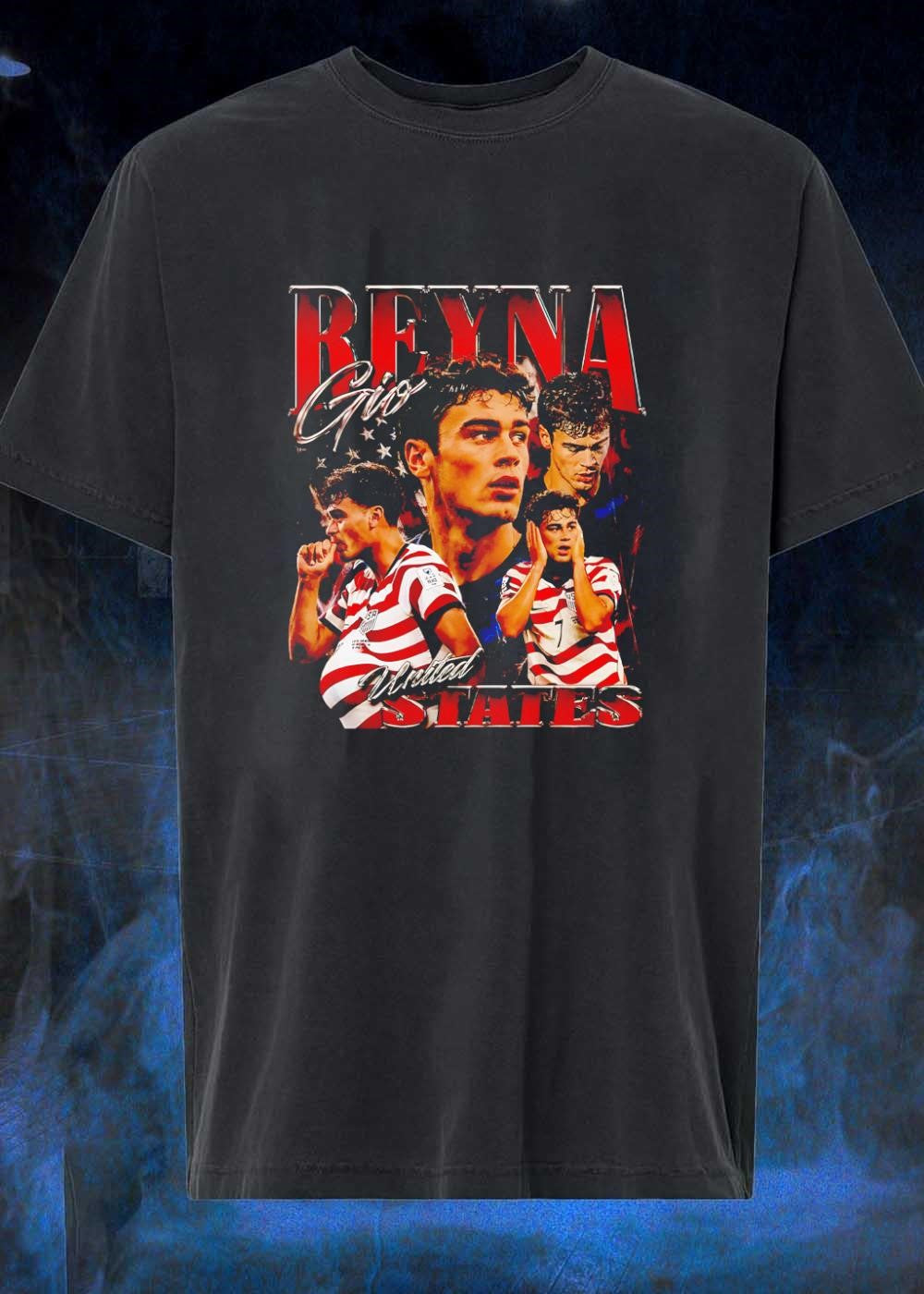 US Soccer Star Gio Reyna Focused and Celebrating - Adult & Kids T-Shirts, Sweatshirts & Hoodies apparel design preview 1