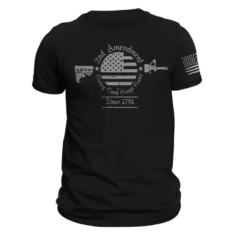 USA 2nd Amendment Giving Good Guys Guns Casual - Adult & Kids T-Shirts, Sweatshirts & Hoodies apparel design preview 1