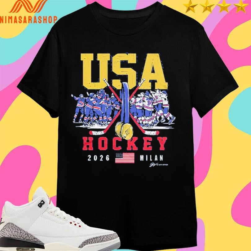 USA Hockey 2026 Milan Olympic Gold Medals - Adult & Kids T-Shirts, Sweatshirts & Hoodies apparel design preview 1