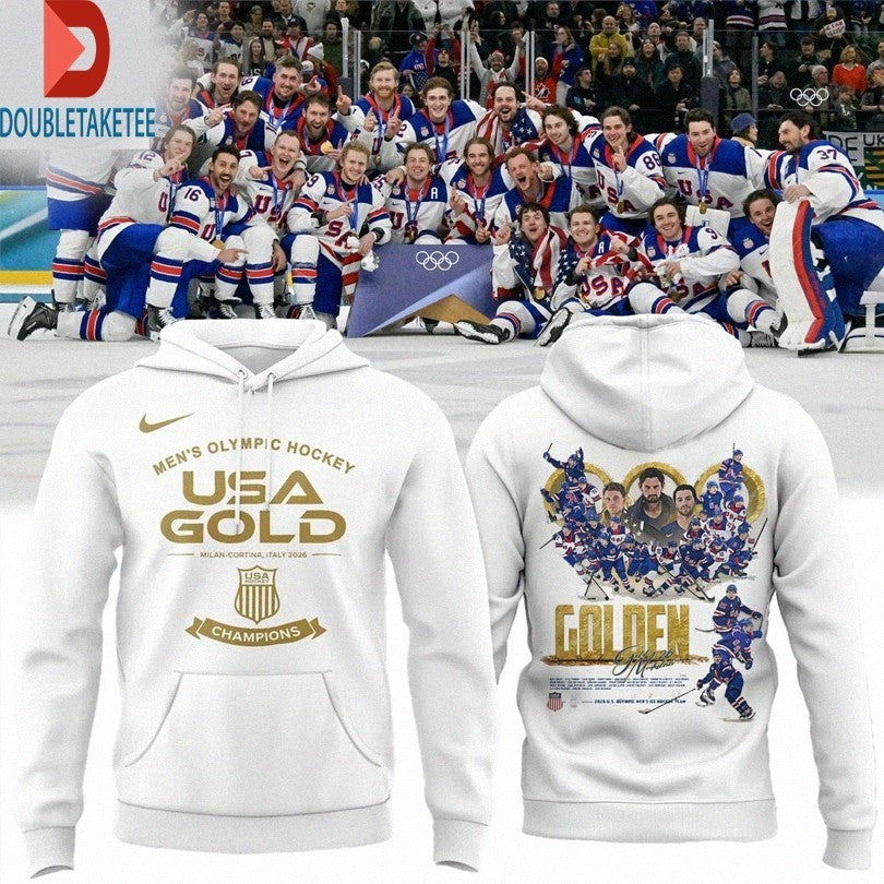 USA Hockey 2026 Olympic Golden Men's Team Champions - Adult & Kids T-Shirts, Sweatshirts & Hoodies apparel design preview 1