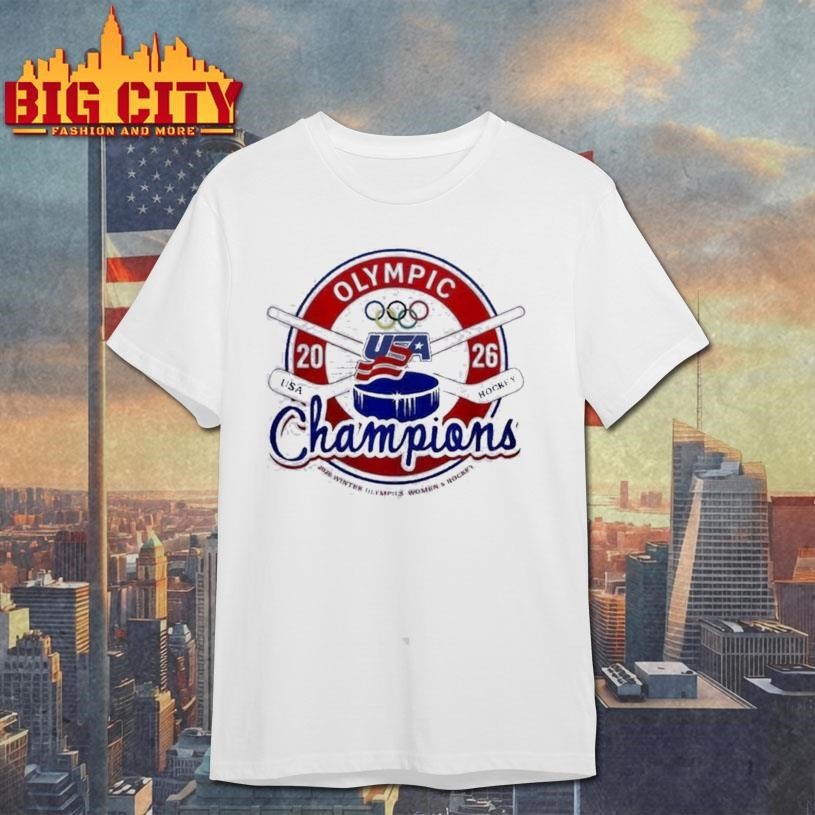 USA Hockey 2026 Women Olympic Champions - Adult & Kids T-Shirts, Sweatshirts & Hoodies apparel design preview 1