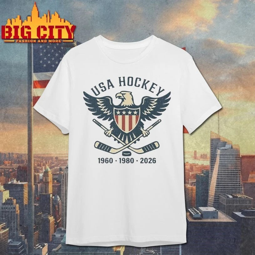 USA Hockey Eagle logo 1960 1980 2026 - Adult & Kids T-Shirts, Sweatshirts & Hoodies apparel design preview 1