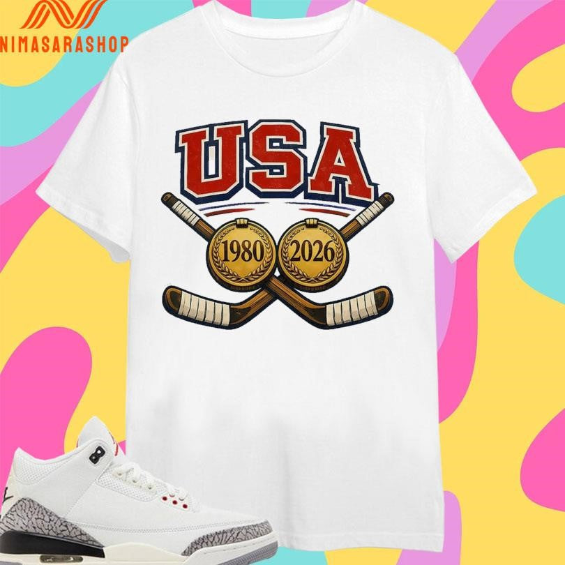 USA Hockey Gold Medal 1980 And 2026 - Adult & Kids T-Shirts, Sweatshirts & Hoodies apparel design preview 1