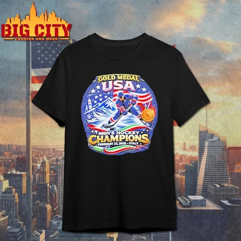 USA Men's Hockey Gold Medal Champions 2026 - Adult & Kids T-Shirts, Sweatshirts & Hoodies apparel design preview 1