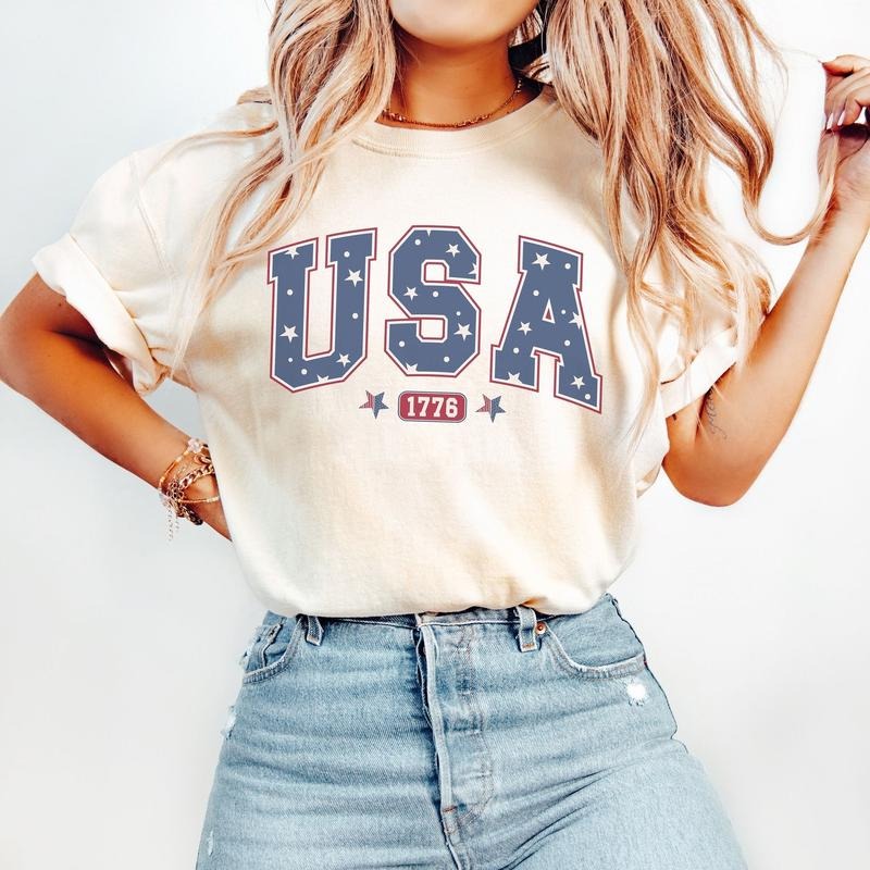 USA America Fourth July 4th Patriotic Red White Blue - Adult & Kids T-Shirts, Sweatshirts & Hoodies apparel design preview 1