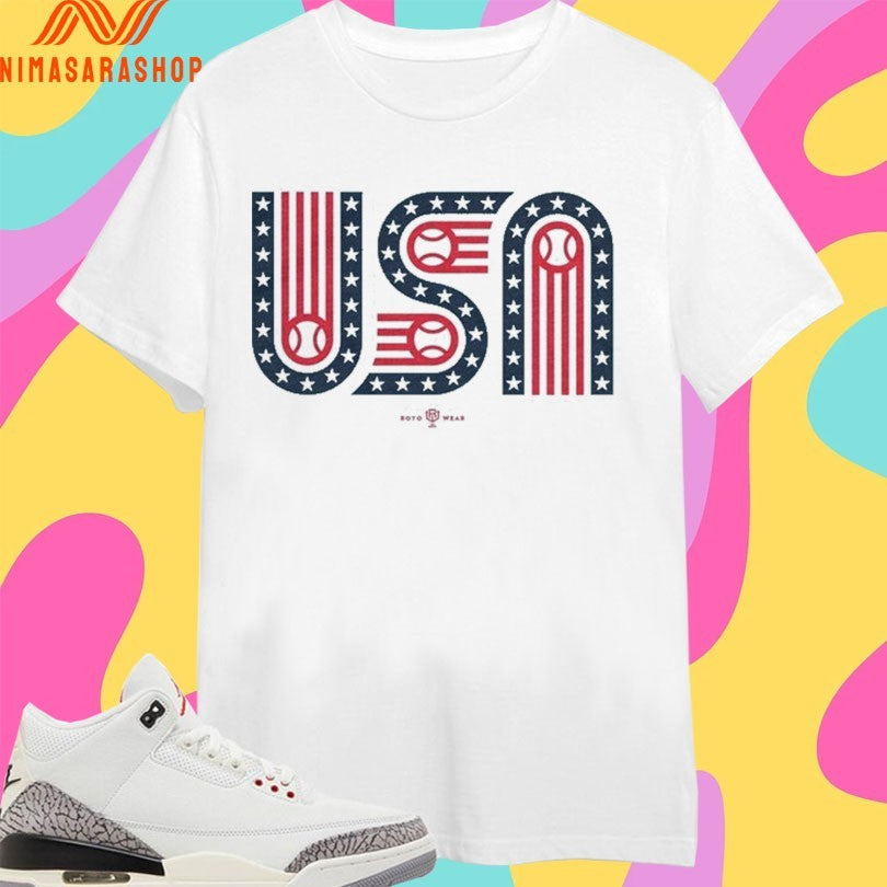 USA Stars Stripes And Baseball - Adult & Kids T-Shirts, Sweatshirts & Hoodies apparel design preview 1