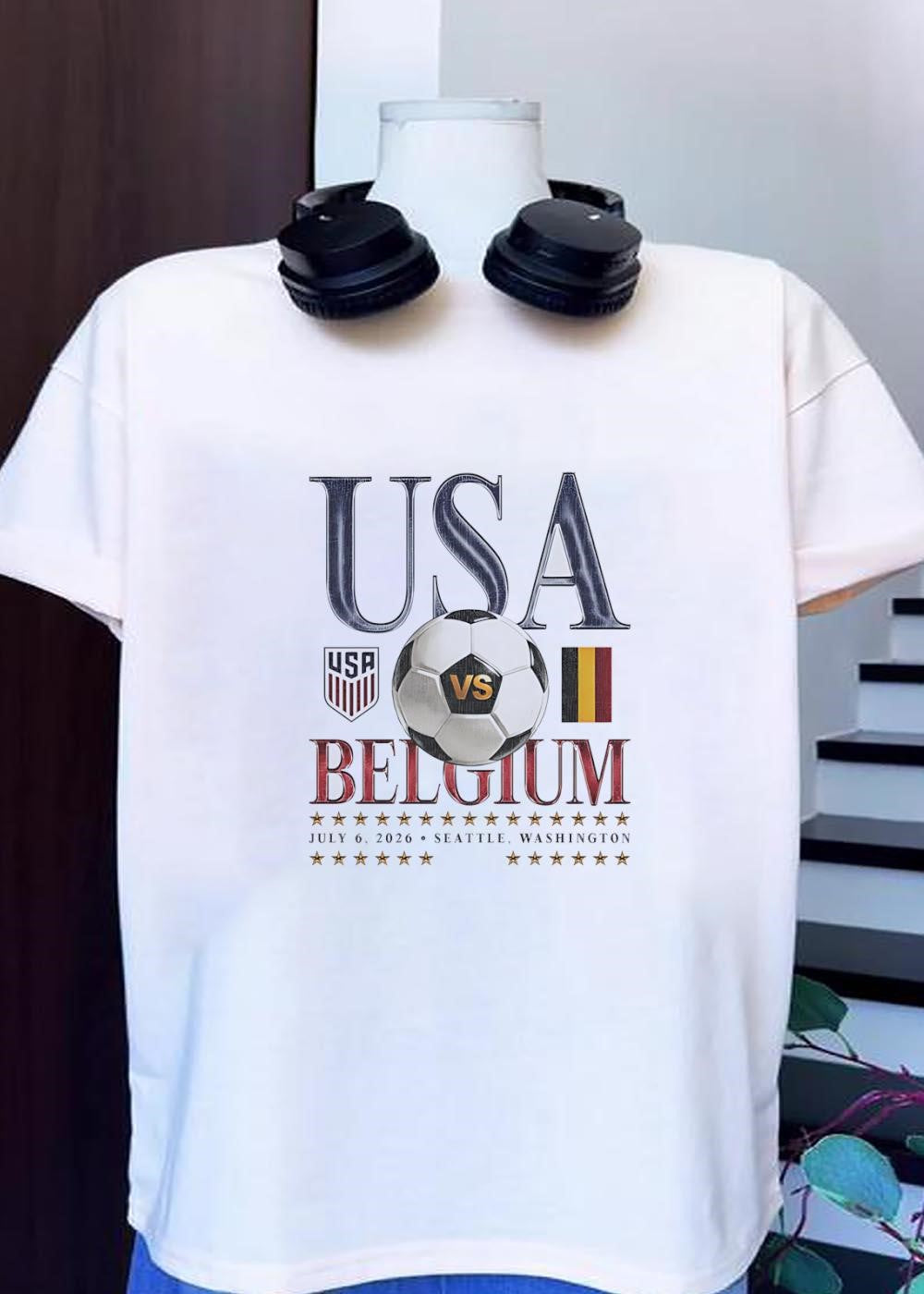 USA vs Belgium Soccer Match July 6 2026 Seattle - Adult & Kids T-Shirts, Sweatshirts & Hoodies apparel design preview 1