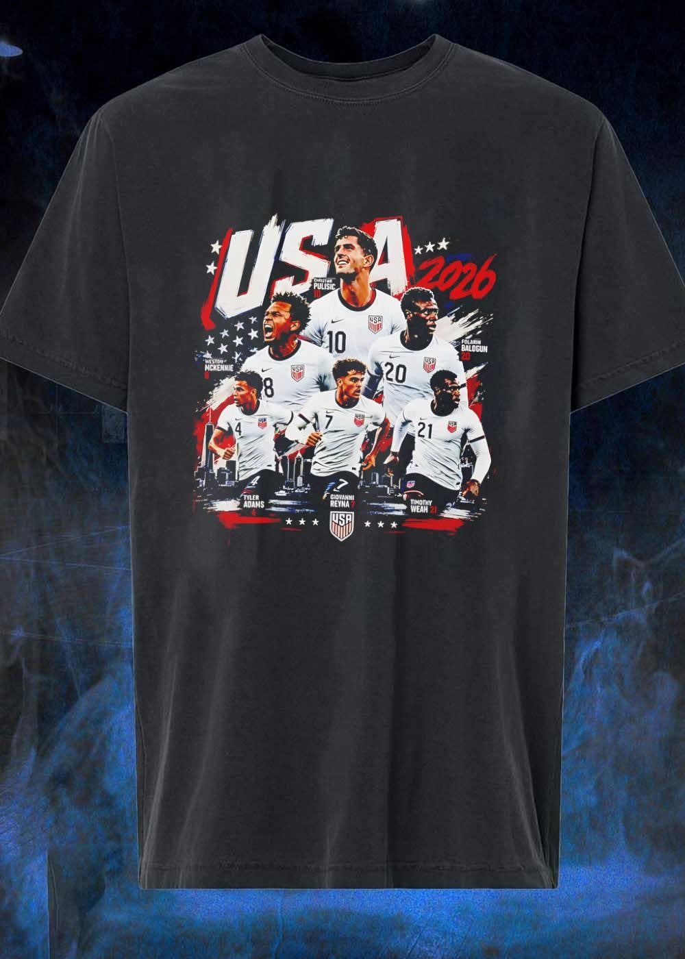 USMNT Stars Pulisic Mckennie Balogun Adams Reyna Weah - Adult & Kids T-Shirts, Sweatshirts & Hoodies apparel design preview 1