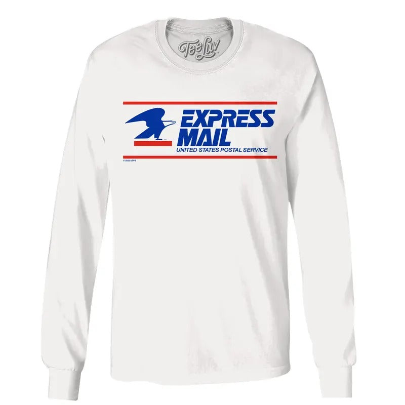 USPS Express Mail White - Adult & Kids T-Shirts, Sweatshirts & Hoodies apparel design preview 1