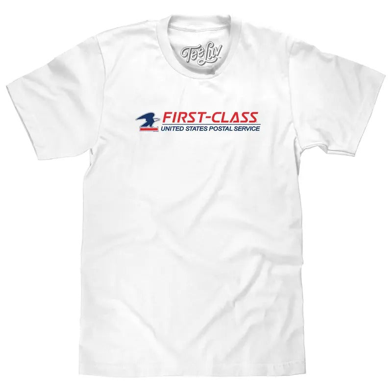 USPS First Class Mail Logo White - Adult & Kids T-Shirts, Sweatshirts & Hoodies apparel design preview 1