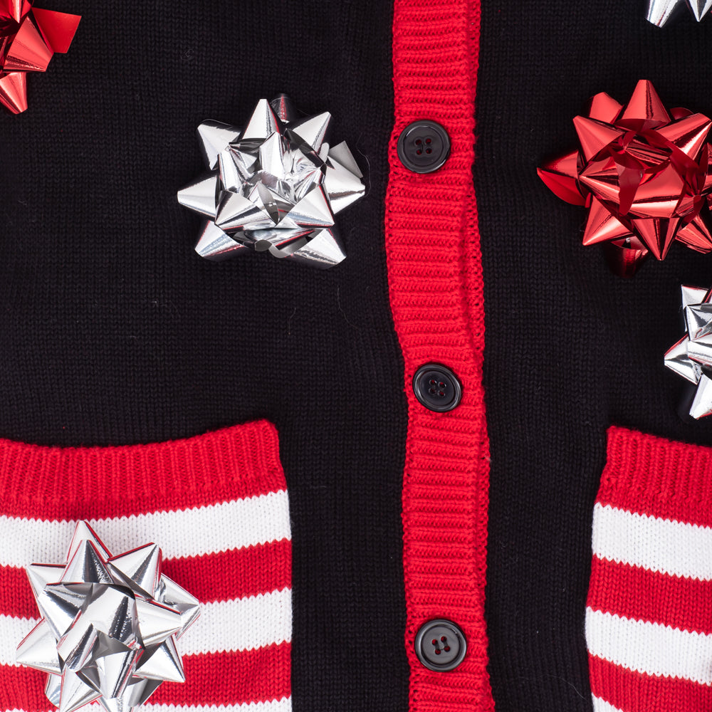 Gift Wrapping Bow Cardigan Ugly Christmas Sweater - Holiday Gift product image 3