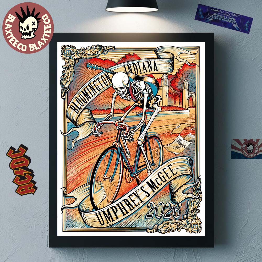 Umphrey's McGee Bloomington Indiana 2026 Event Poster - Adult & Kids T-Shirts, Sweatshirts & Hoodies apparel design preview 1