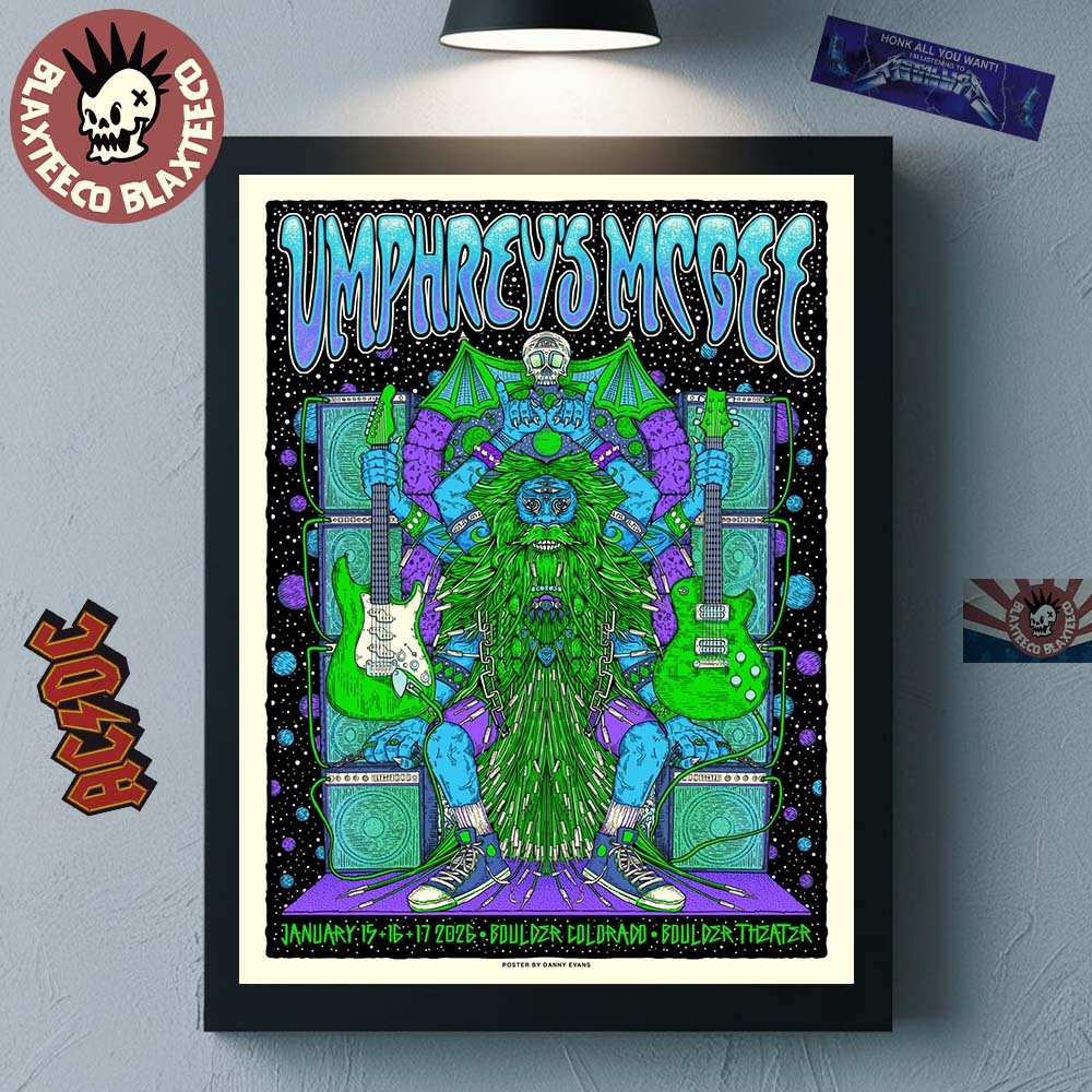 Umphrey's McGee Boulder Colorado 2026 Event Poster At - Adult & Kids T-Shirts, Sweatshirts & Hoodies apparel design preview 1