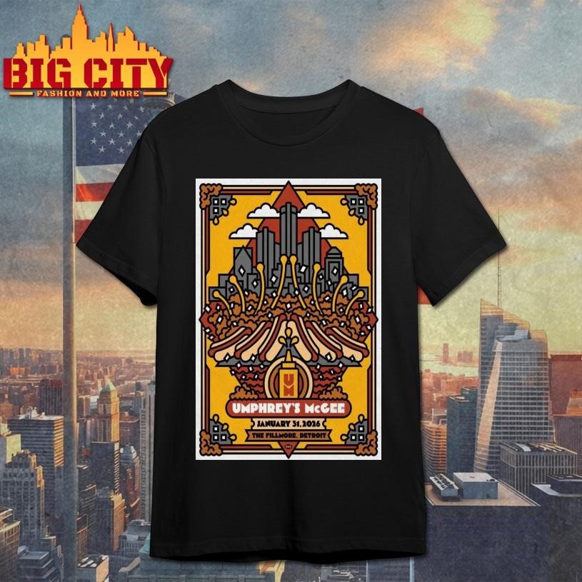 Umphrey's McGee The Fillmore Detroit January 31 2026 - Adult & Kids T-Shirts, Sweatshirts & Hoodies apparel design preview 1