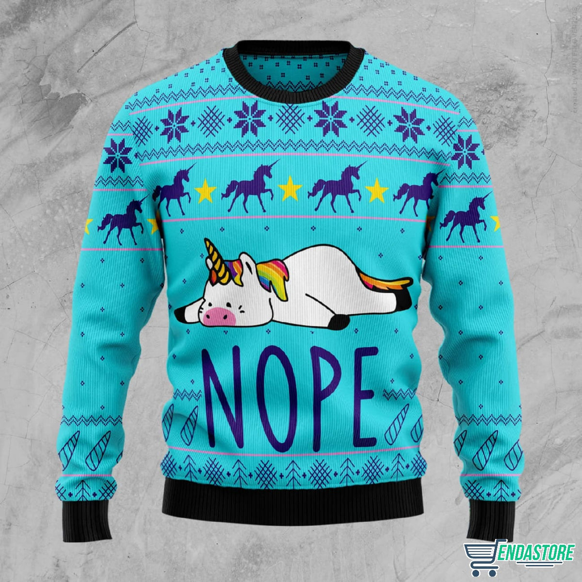 Unicorn Nope 3D Ugly Christmas Sweater - Holiday Gift product image