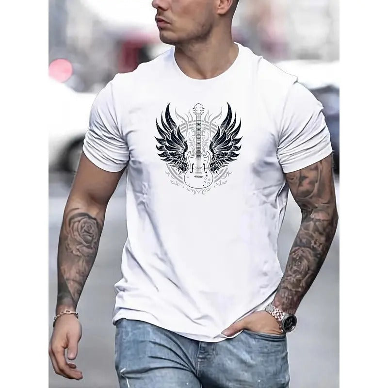 Unique Guitar Wings Print Casual Short Sleeve Perfect - Adult & Kids T-Shirts, Sweatshirts & Hoodies apparel design preview 1