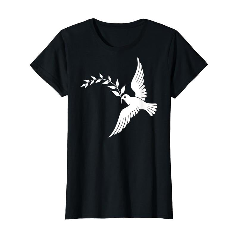 Casual Short Sleeve Dove Peace Bird Ornithology Black - Adult & Kids T-Shirts, Sweatshirts & Hoodies apparel design preview 1