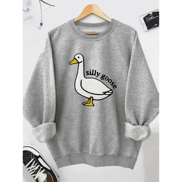 Cartoon Goose Letter Print Essentials Loose Casual - Adult & Kids T-Shirts, Sweatshirts & Hoodies apparel design preview 1