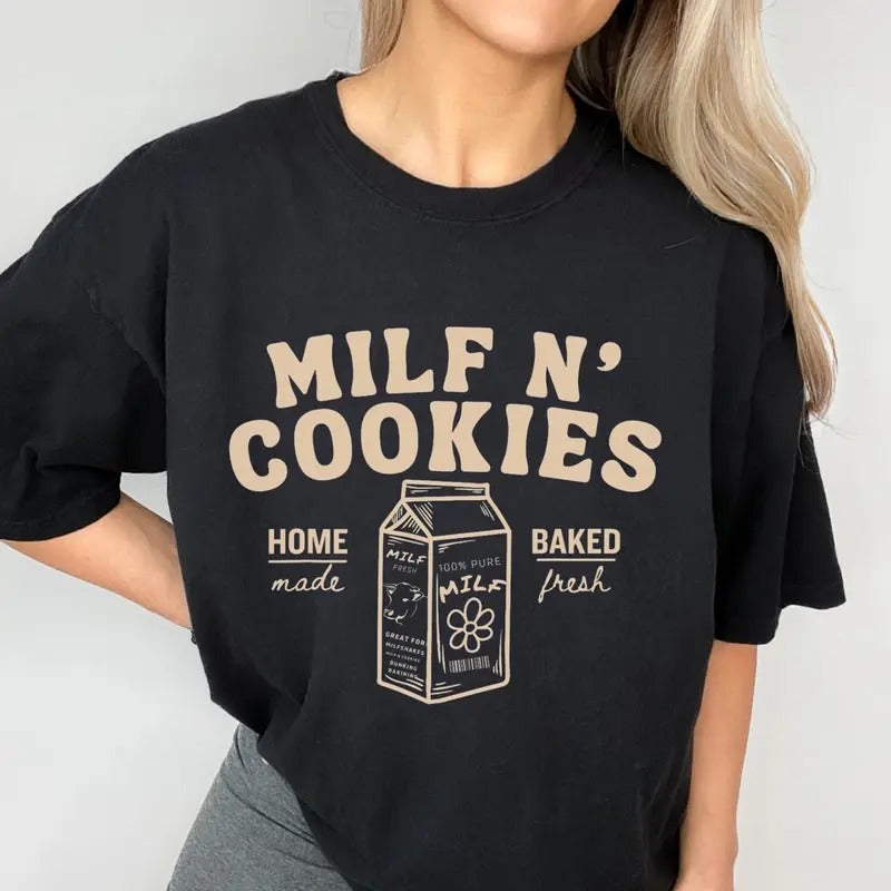 Comfort Colors Milf N Cookies Short Sleeve Cotton - Adult & Kids T-Shirts, Sweatshirts & Hoodies apparel design preview 1