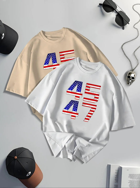 'S Letter Print Round Neck Regular Fit Casual Short - Adult & Kids T-Shirts, Sweatshirts & Hoodies apparel design preview 1