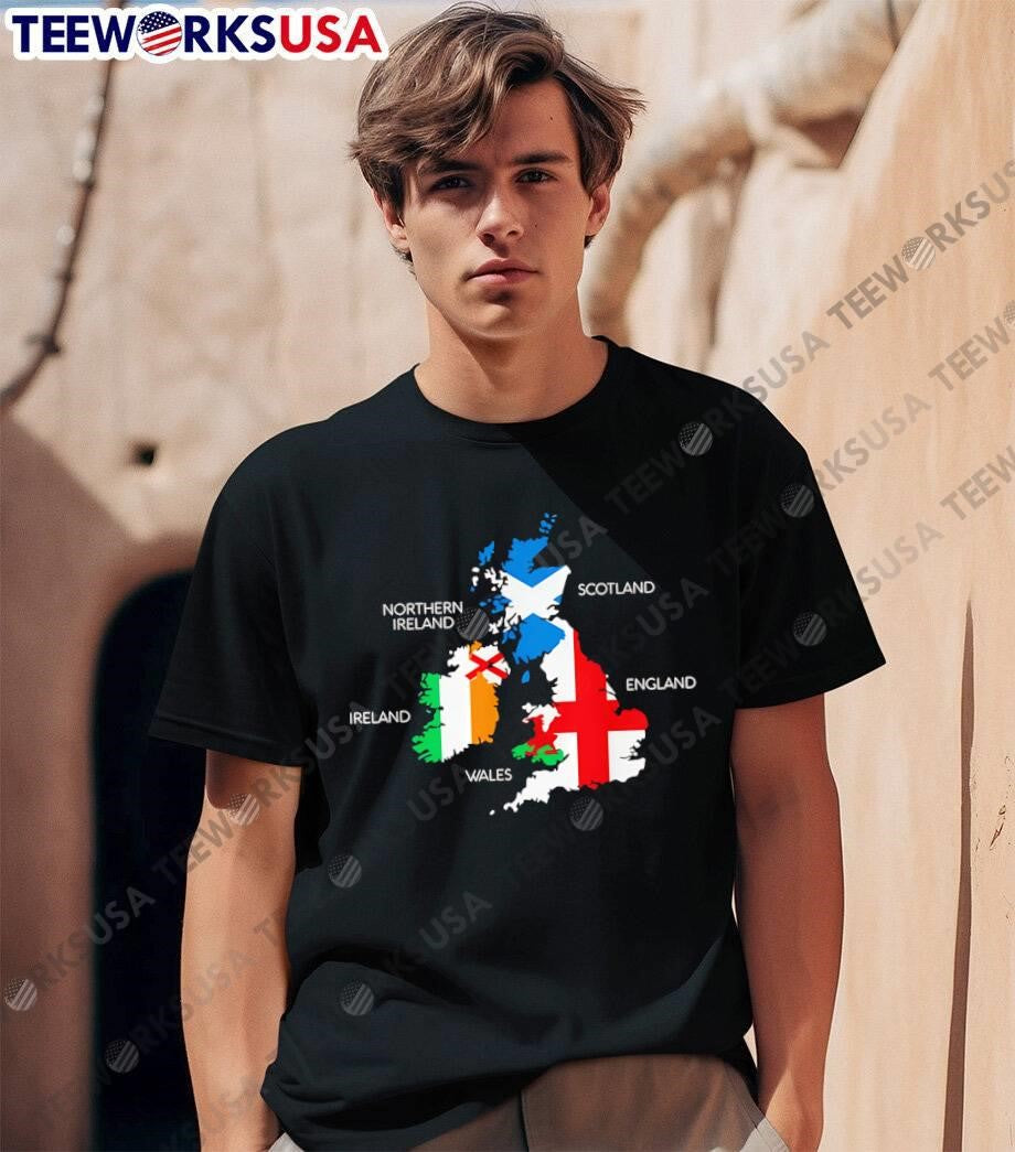 United Kingdom Map Flag Northern Ireland Scotland - Adult & Kids T-Shirts, Sweatshirts & Hoodies apparel design preview 1