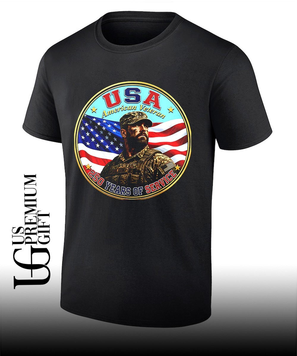 United States Army Veteran USA 250 Years of Service - Adult & Kids T-Shirts, Sweatshirts & Hoodies apparel design preview 1