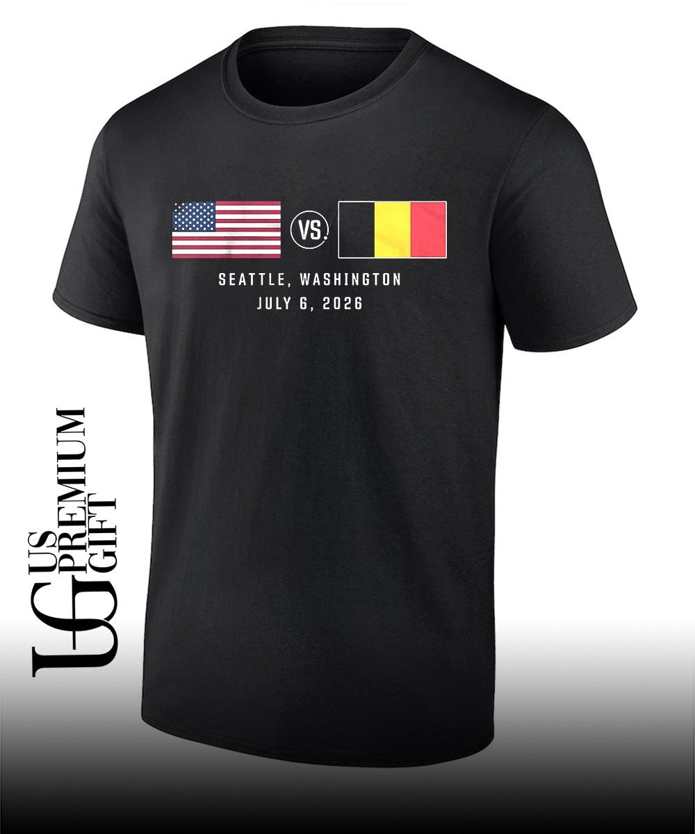 United States vs Belgium Seattle Washington July 6 - Adult & Kids T-Shirts, Sweatshirts & Hoodies apparel design preview 1