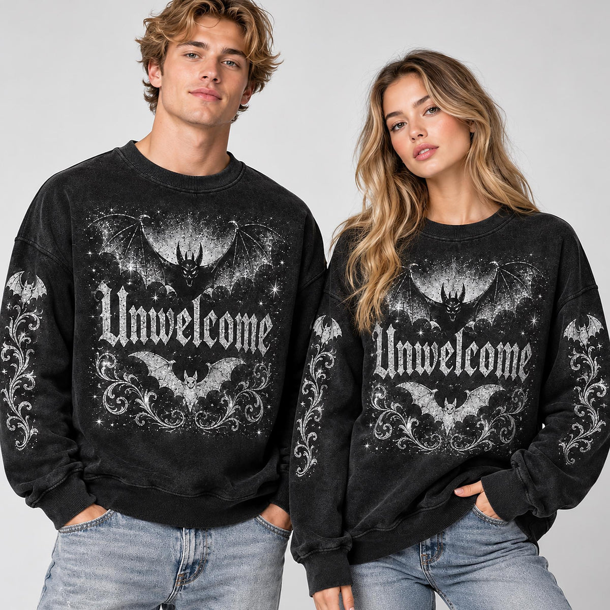 Unwelcome Bat Halloween Graphic Sweater - Gift Idea product image 2
