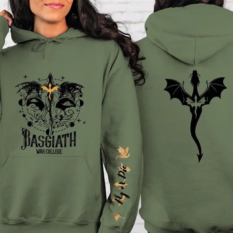 [Up 5XL] Basgiath War College Fourth Wing Dragon - Adult & Kids T-Shirts, Sweatshirts & Hoodies apparel design preview 1