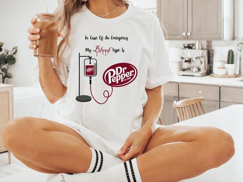 [Up 5XL] Dr. Pepper My Blood Type Is Cute Her Soda - Adult & Kids T-Shirts, Sweatshirts & Hoodies apparel design preview 1