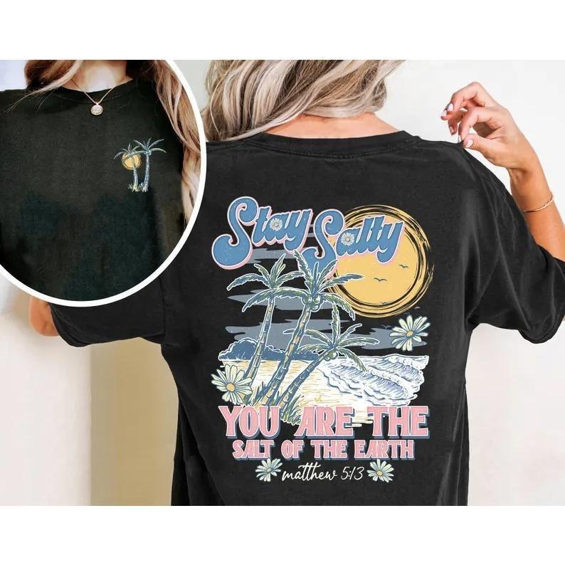 Uplifting Inspiring Make Statement "Stay Salty" Motif - Adult & Kids T-Shirts, Sweatshirts & Hoodies apparel design preview 1