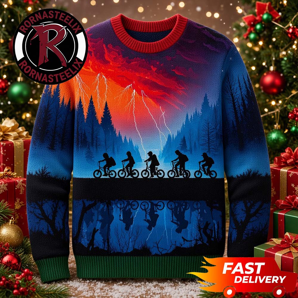 Upside Down vs The Upside Fan Gift Stranger Things Ugly Christmas Sweater - Gift Idea product image