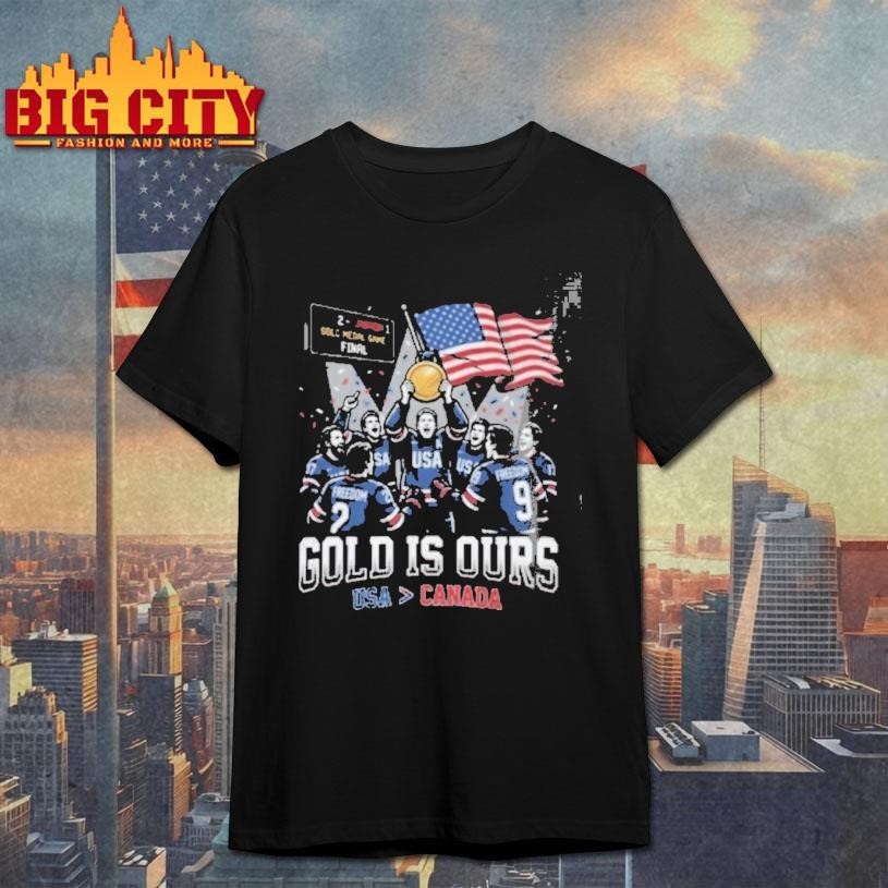 Usa 2 Canada 1 Gold Medal Game Final Is Ours - Adult & Kids T-Shirts, Sweatshirts & Hoodies apparel design preview 1