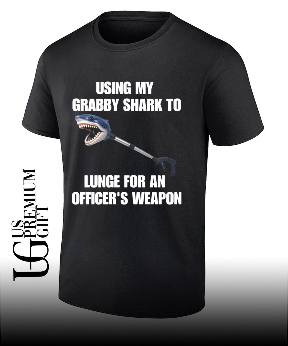 Using my grabby shark to lunge for an officer's - Adult & Kids T-Shirts, Sweatshirts & Hoodies apparel design preview 1