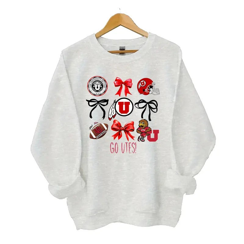 Utah Utes Coquette Go Football Classic Cotton - Adult & Kids T-Shirts, Sweatshirts & Hoodies apparel design preview 1