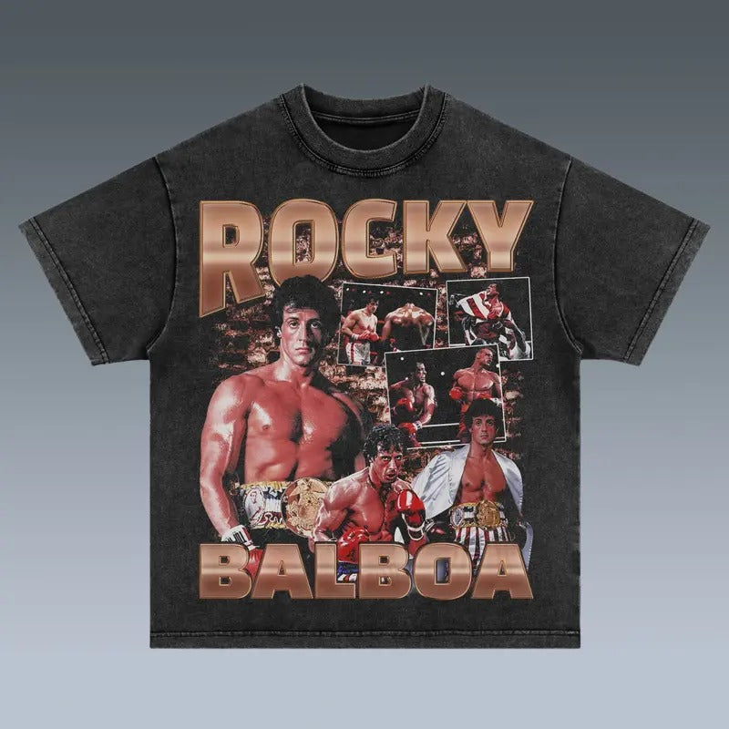 VINTAGE ROCKY BALBOA Trending Movie 90s Fans Him Her - Adult & Kids T-Shirts, Sweatshirts & Hoodies apparel design preview 1