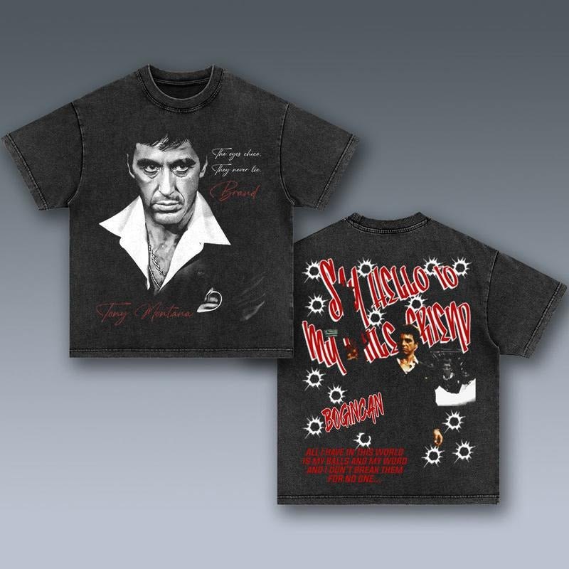 VINTAGE TONY MONTANA Trending Movie 90s Fans Him Her - Adult & Kids T-Shirts, Sweatshirts & Hoodies apparel design preview 1