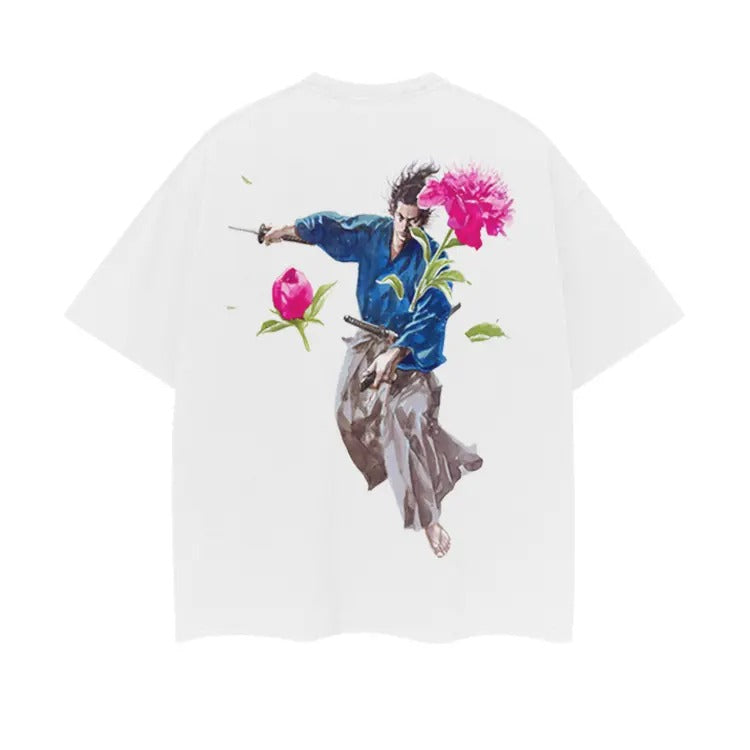 Vagabond "Slash Flowers" Heavyweight Vintage 100% - Adult & Kids T-Shirts, Sweatshirts & Hoodies apparel design preview 1