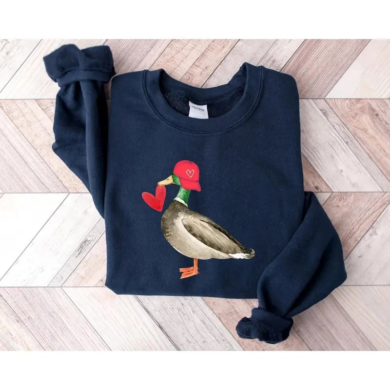 Valentine Mallard Duck Hunting Cute Her - Adult & Kids T-Shirts, Sweatshirts & Hoodies apparel design preview 1