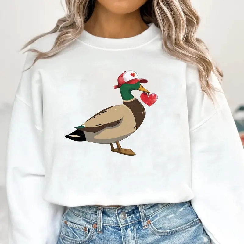 Valentine Mallard Duck Hunting Cute Her - Adult & Kids T-Shirts, Sweatshirts & Hoodies apparel design preview 1