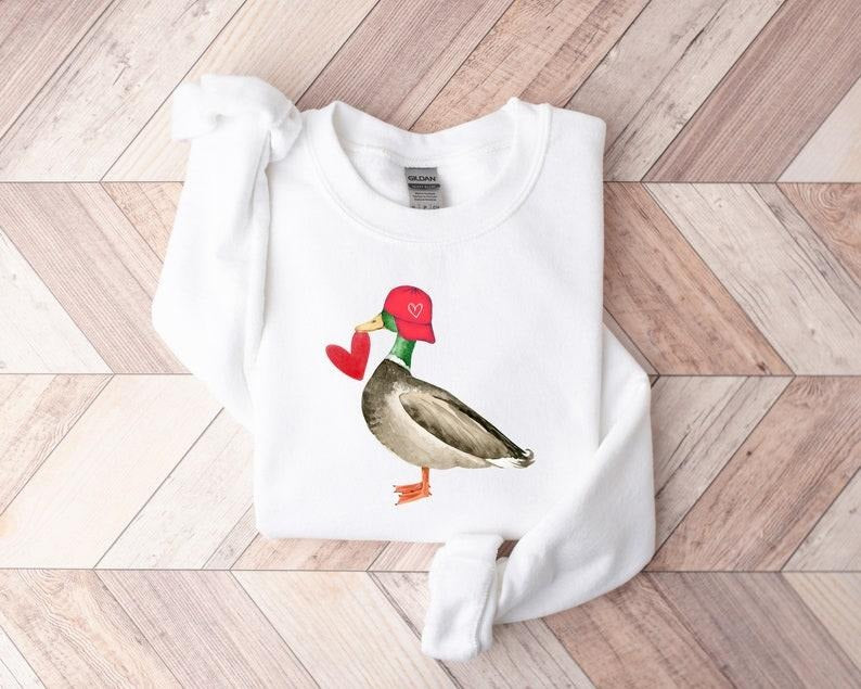 Valentine Mallard Duck Hunting Cute Her - Adult & Kids T-Shirts, Sweatshirts & Hoodies apparel design preview 1