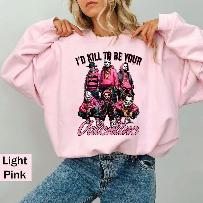 Valentine Horror Characters FA - Adult & Kids T-Shirts, Sweatshirts & Hoodies apparel design preview 1
