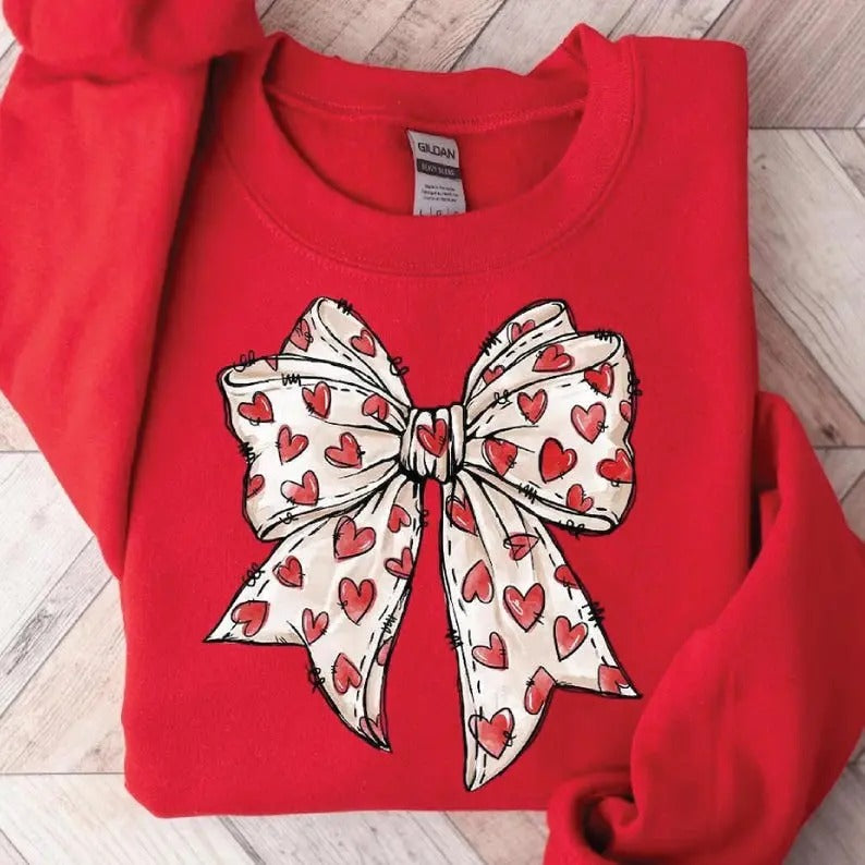 Coquette Bow Valentines Sweatshirt_ Man Casual - Adult & Kids T-Shirts, Sweatshirts & Hoodies apparel design preview 1