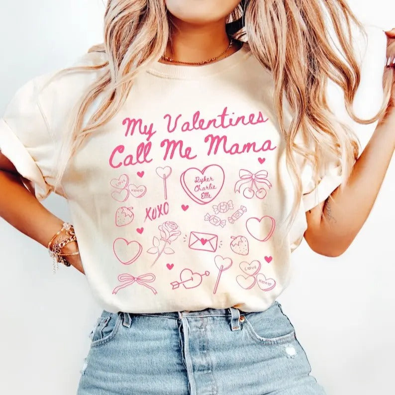 Valentines Mom Mama My Call Me New Single Top - Adult & Kids T-Shirts, Sweatshirts & Hoodies apparel design preview 1