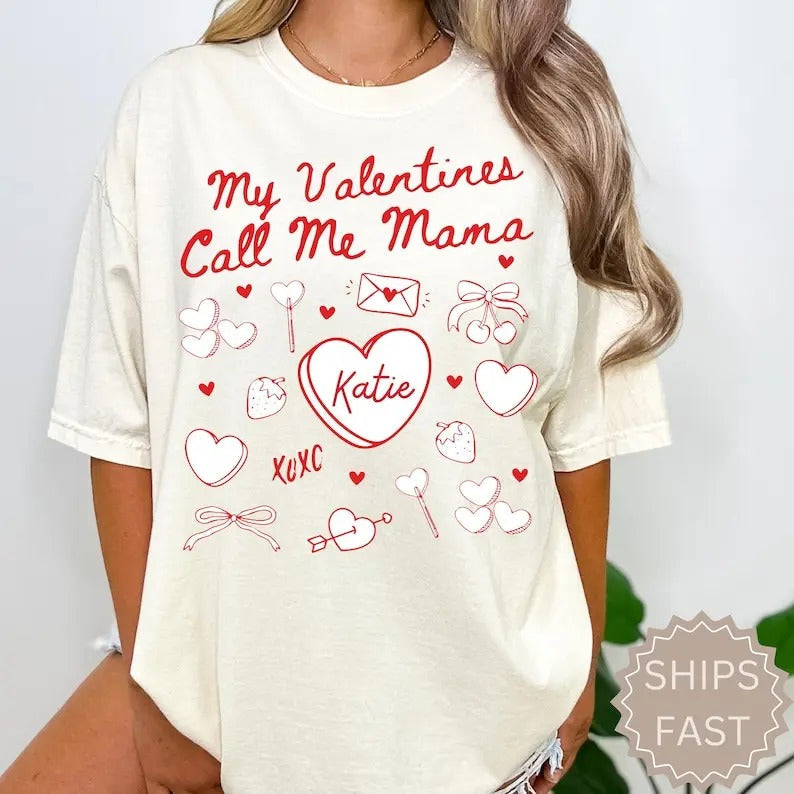 Valentines Mom Custom Mama My Call Me New Customized - Adult & Kids T-Shirts, Sweatshirts & Hoodies apparel design preview 1