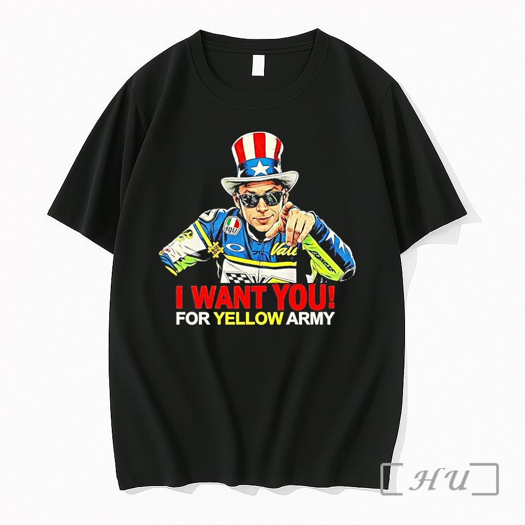 Valentino Rossi Uncle Sam I Want You For Yellow Army - Adult & Kids T-Shirts, Sweatshirts & Hoodies apparel design preview 1