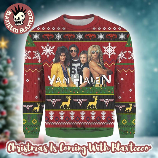 Van Halen Band Member Photo You Miss Your Drink Gift For Fans Knitted Ugly Christmas Sweater - Holiday Gift product image