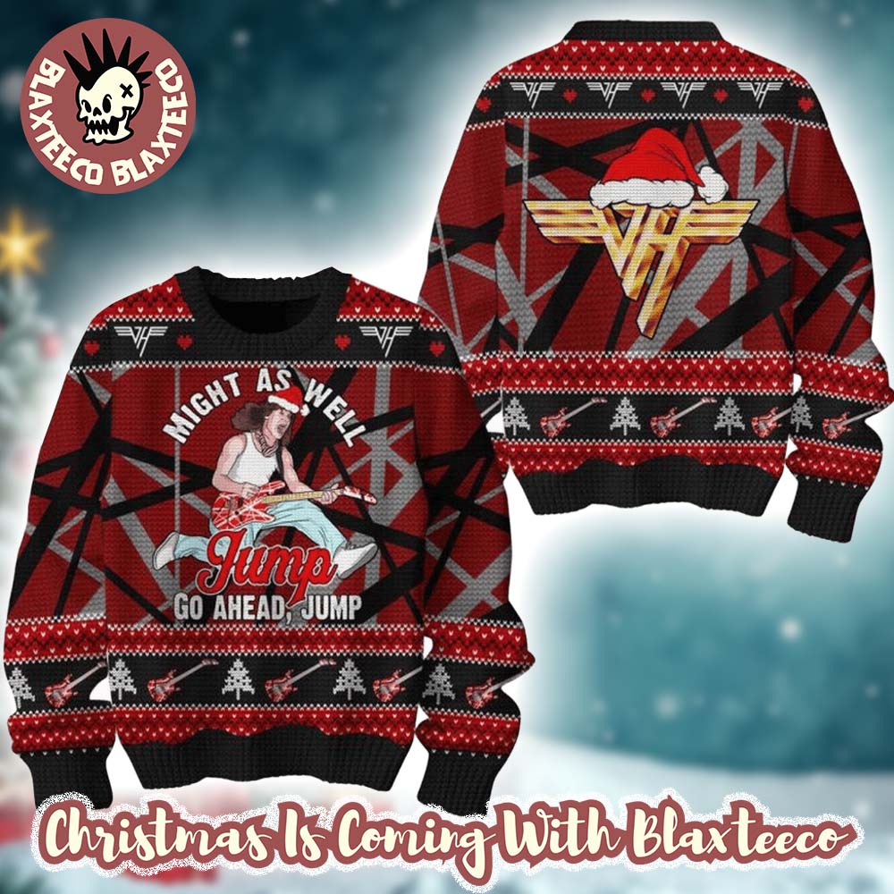 Van Halen Eddie Might As Well Jump Go A Head Jump Holiday Style Ugly Christmas Sweater - Holiday Gift product image