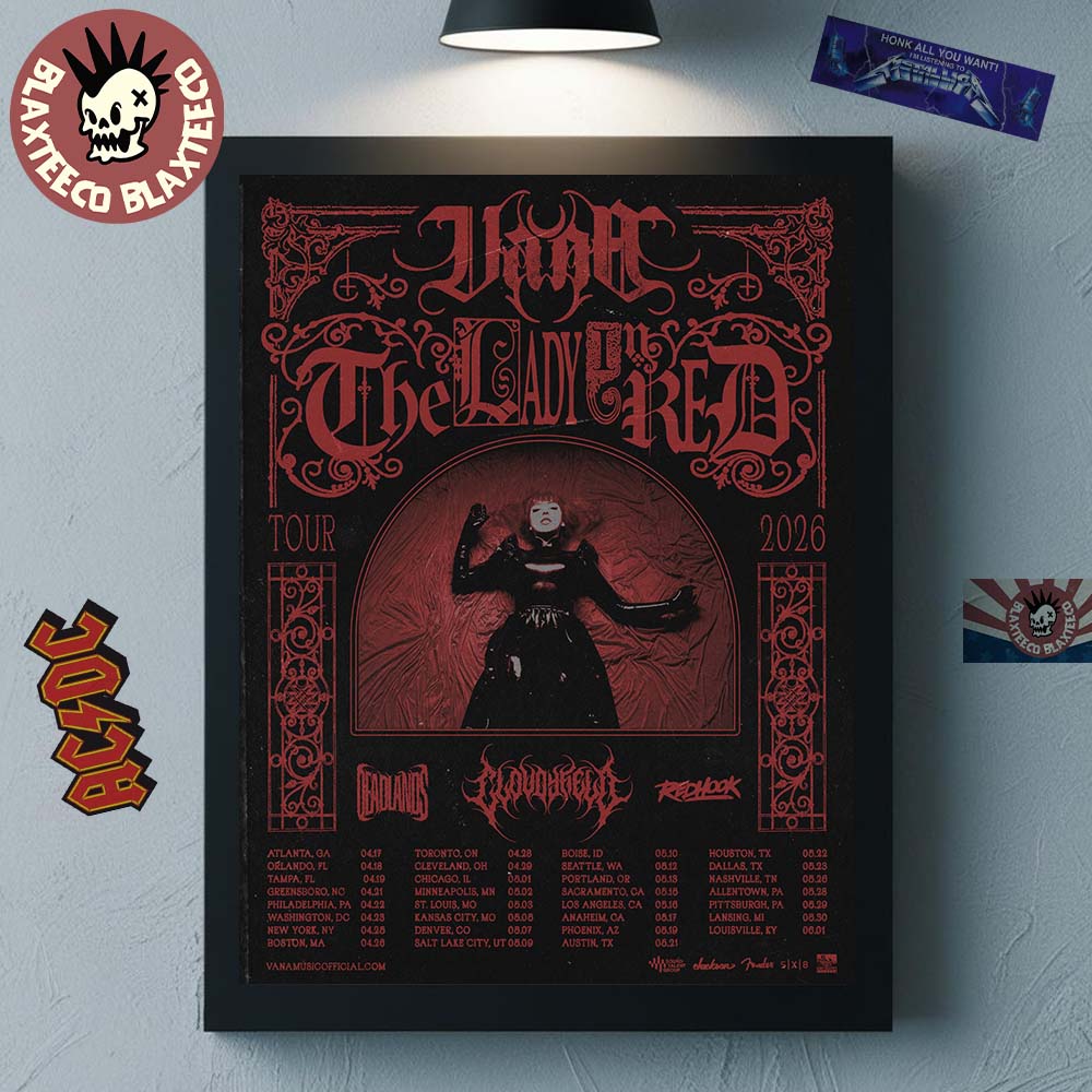 Vana The Lady In Red Tour 2026 North American - Adult & Kids T-Shirts, Sweatshirts & Hoodies apparel design preview 1